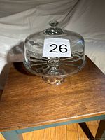 cake stand with dome on pedestal