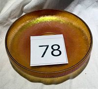 Top view of bowl interior with iridescent finish