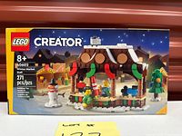 Front of sealed LEGO Creator 40602 Winter Market Stall box showing scene and 271 pcs