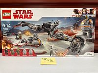 Front of sealed LEGO Star Wars Defense of Crait set 75202 box