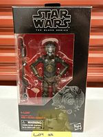 Front of sealed Black Series 4-LOM figure box showing figure and blaster