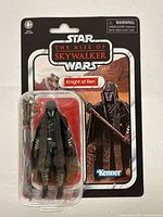 Front of blister card showing Knight of Ren figure and accessory