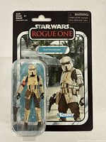 Front of sealed Scarif Stormtrooper figure on Rogue One Vintage Collection card