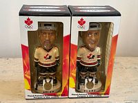 Front view of two unopened boxed bobbleheads Nolan & Blake