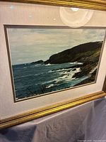 Full view of framed photograph showing frame, mat, and image