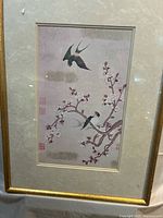 Framed lithograph close view showing artwork details