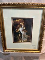 Framed art print full view showing frame, mat and artwork