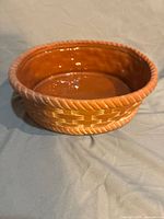 Full view of oval terra cotta baking dish
