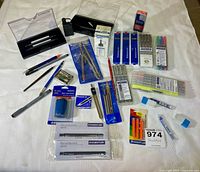 Overview of all Staedtler stationery items laid out