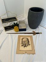 Group shot showing all six items together for scale and condition