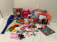 Overall view of entire assortment laid out on white surface