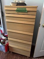 Front view of tall six-drawer IKEA dresser