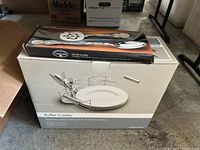 Boxed buffet caddy for holding six 11 inch plates