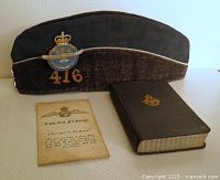 Overall view of cap, testament and prayer card