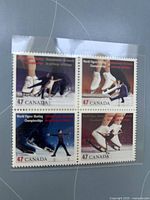 Block of four figure skating stamps
