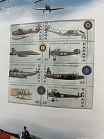 Air Forces 46¢ pane showing eight aircraft stamps