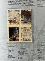 Interior page with 40¢ Aboriginal Legends block of four mint stamps