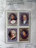 Page showing four 43-cent stamps portraying notable Canadian women
