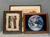 All three framed lithographs grouped together