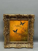 Full view of framed oil painting