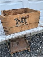 Side of crate showing PBR logo and Made in Australia stencil