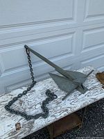 Anchor and chain overview on bench