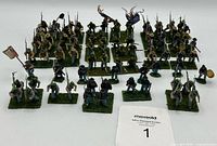 Full lot of painted Civil War minis in formation on grass bases