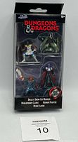 Front view of sealed Jada Dungeons & Dragons die-cast figure pack showing four miniatures and product branding