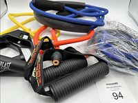 Overview of assorted resistance bands and handles