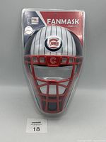 Front view of packaged foam catcher’s mask
