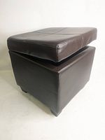 Three-quarter view showing overall cube ottoman