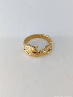 Front view of unicorn ring showing design