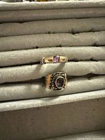 Two rings on fabric display