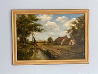 Full view of framed painting on wall