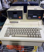 Front view Apple IIe with dual Disk II drives