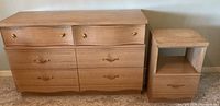 Dresser and nightstand front view