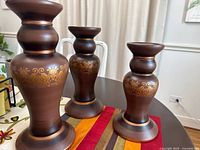 Front view of all three ceramic candle holders