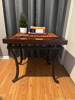 full view of table with accessories