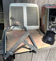 Exhaust fan grille, metal bracket, template, reducer fitting