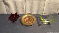All three glass dishes displayed side by side