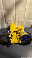 Life jacket and emergency kit full view