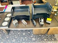 Assortment of desk accessories displayed on desktop