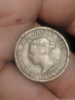 Obverse of coin showing Queen Victoria bust and legend