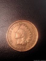Obverse showing Indian Head design and 1906 date