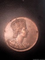 Obverse showing crowned portrait of Queen Elizabeth II