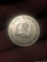 Obverse showing Queen Elizabeth II Silver Jubilee 1952-1977 design