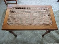 Top view showing cane inset and wood frame