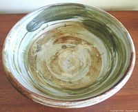 Top view showing swirl glaze pattern and interior condition