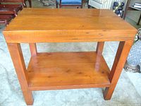 Full view of table front and shelf