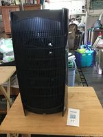 Front view of black tower air purifier